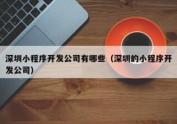 深圳小程序開(kāi)發(fā)公司有哪些（深圳的小程序開(kāi)發(fā)公司）
