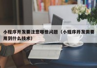 小程序開發(fā)要注意哪些問(wèn)題（小程序開發(fā)需要用到什么技術(shù)）