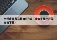 小程序開(kāi)發(fā)文檔api下載（微信小程序開(kāi)發(fā)文檔下載）