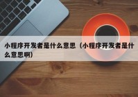 小程序開發(fā)者是什么意思（小程序開發(fā)者是什么意思?。? /></a>
		</div>
		<div   id=