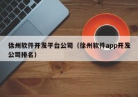 徐州軟件開(kāi)發(fā)平臺(tái)公司（徐州軟件app開(kāi)發(fā)公司排名）