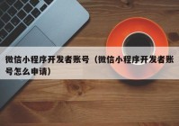 微信小程序開(kāi)發(fā)者賬號(hào)（微信小程序開(kāi)發(fā)者賬號(hào)怎么申請(qǐng)）