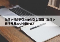 微信小程序開發(fā)appid怎么獲?。ㄎ⑿判〕绦蜷_發(fā)appid是什么）